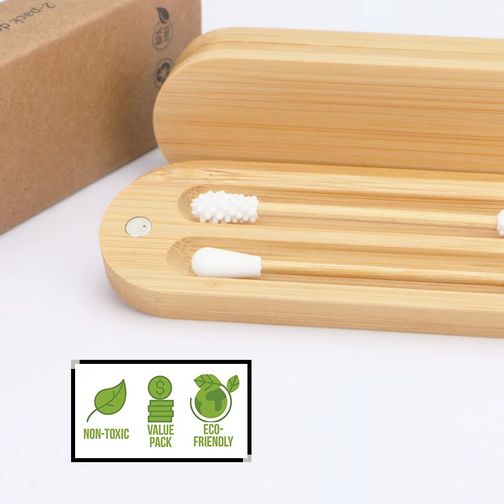 Coton-tiges réutilisables Bamboozy 4x avec support en bambou