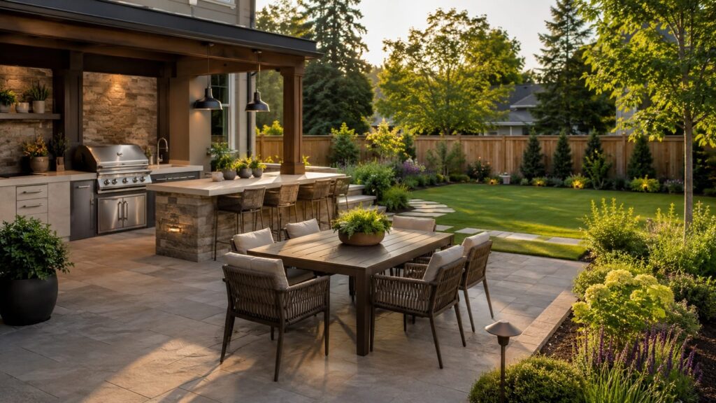 Outdoor Kitchen and Dining Patio for Everyday Use