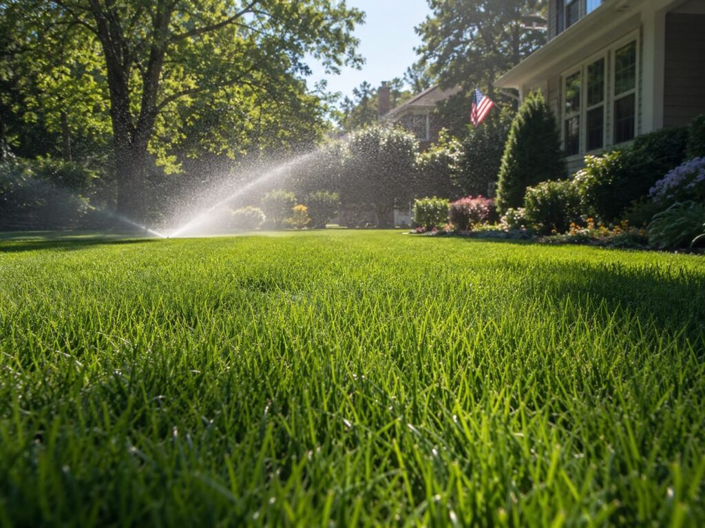 Taller summer lawn maintained to reduce heat stress