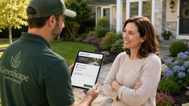 Landscaper Building Trust with Credentials and an Online Quote Form