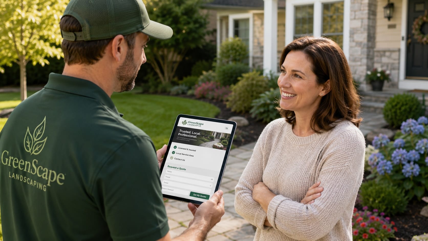 Landscaper Building Trust with Credentials and an Online Quote Form
