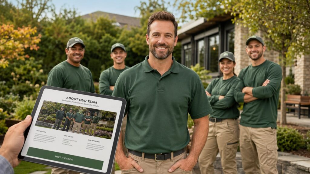 Landscaping Team Featured on a Professional About Page