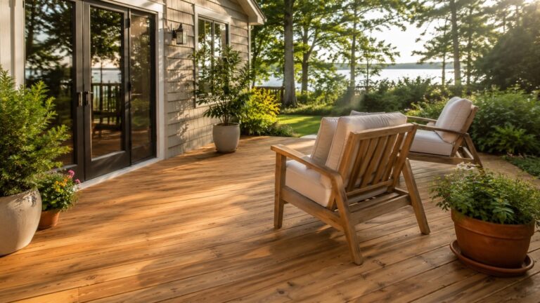 Natural Wood Deck for a Warm and Classic Look