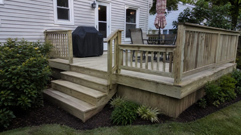 Pressure-Treated Wood Deck for Budget-Friendly Durability