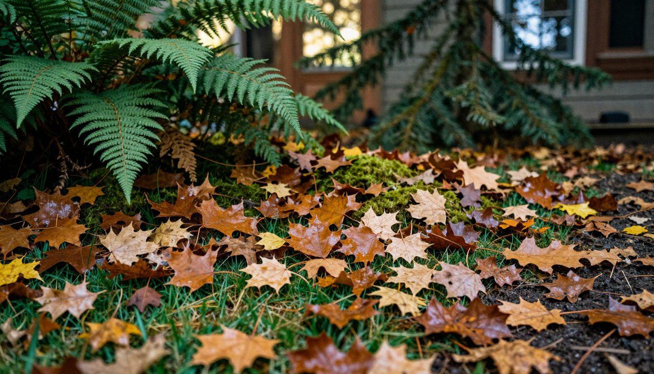 Leaf Type Changes the Result Close-up of shredded maple leaves and a few oak leaves beside moss and grass.